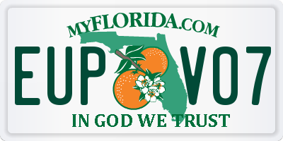 FL license plate EUPV07