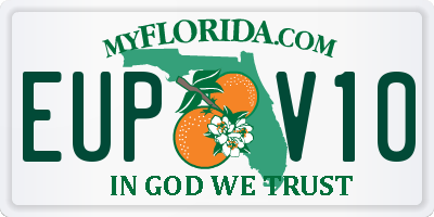 FL license plate EUPV10