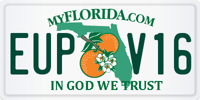 FL license plate EUPV16