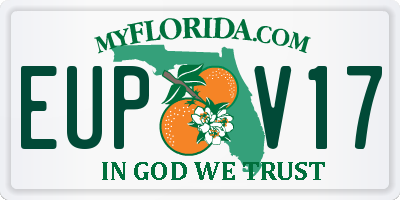 FL license plate EUPV17