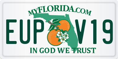 FL license plate EUPV19