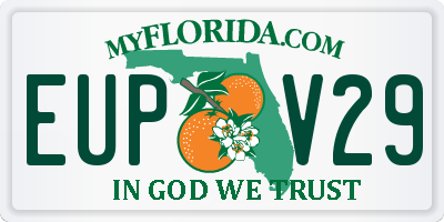 FL license plate EUPV29