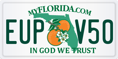 FL license plate EUPV50