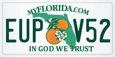 FL license plate EUPV52