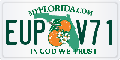 FL license plate EUPV71