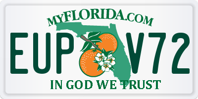 FL license plate EUPV72