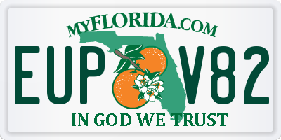 FL license plate EUPV82