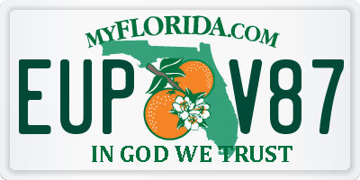 FL license plate EUPV87