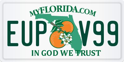 FL license plate EUPV99