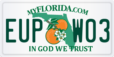 FL license plate EUPW03