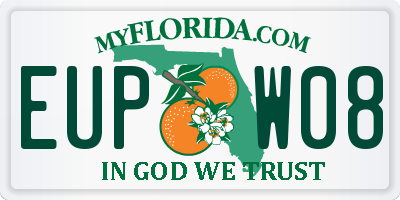 FL license plate EUPW08