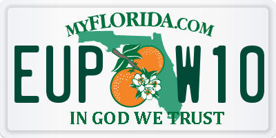 FL license plate EUPW10