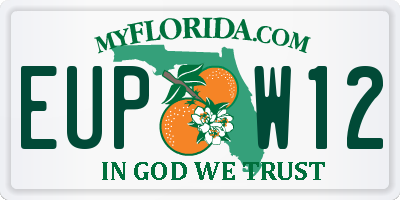 FL license plate EUPW12