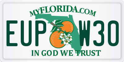 FL license plate EUPW30