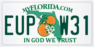 FL license plate EUPW31