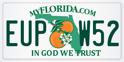 FL license plate EUPW52