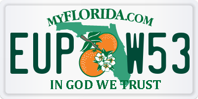 FL license plate EUPW53