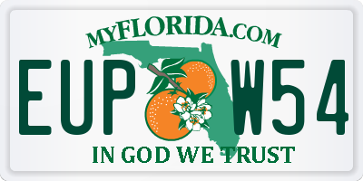 FL license plate EUPW54