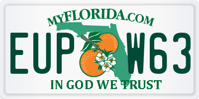 FL license plate EUPW63