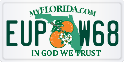 FL license plate EUPW68