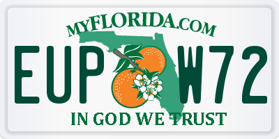 FL license plate EUPW72