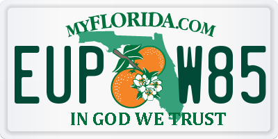 FL license plate EUPW85