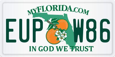 FL license plate EUPW86