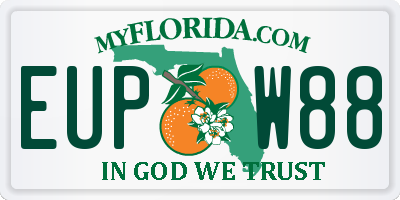 FL license plate EUPW88