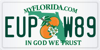 FL license plate EUPW89