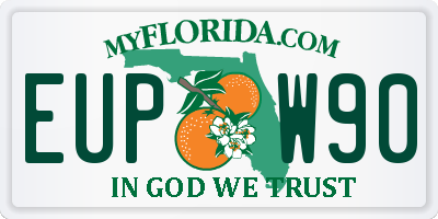 FL license plate EUPW90