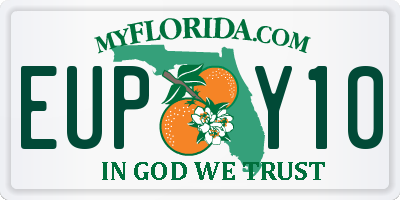 FL license plate EUPY10
