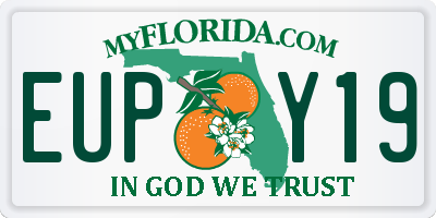 FL license plate EUPY19