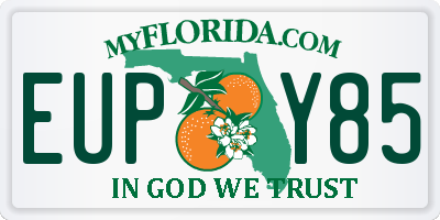 FL license plate EUPY85