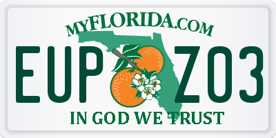 FL license plate EUPZ03