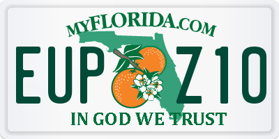 FL license plate EUPZ10