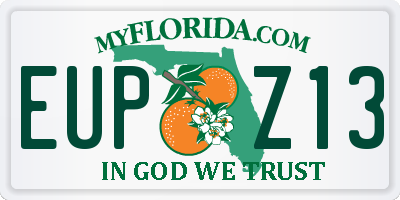 FL license plate EUPZ13