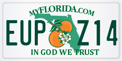 FL license plate EUPZ14