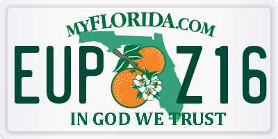 FL license plate EUPZ16