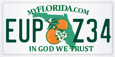 FL license plate EUPZ34