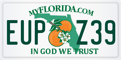 FL license plate EUPZ39