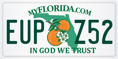 FL license plate EUPZ52