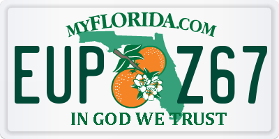 FL license plate EUPZ67