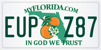 FL license plate EUPZ87