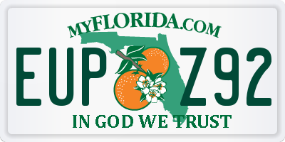FL license plate EUPZ92