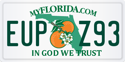 FL license plate EUPZ93