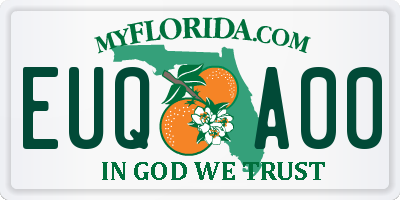 FL license plate EUQA00