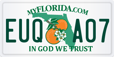 FL license plate EUQA07