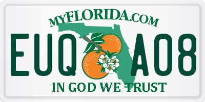FL license plate EUQA08