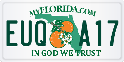 FL license plate EUQA17