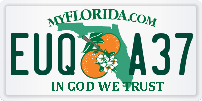 FL license plate EUQA37